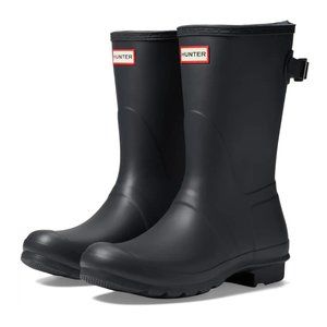 HUNTER Original Short Rain Boots Matte Black Women's 7